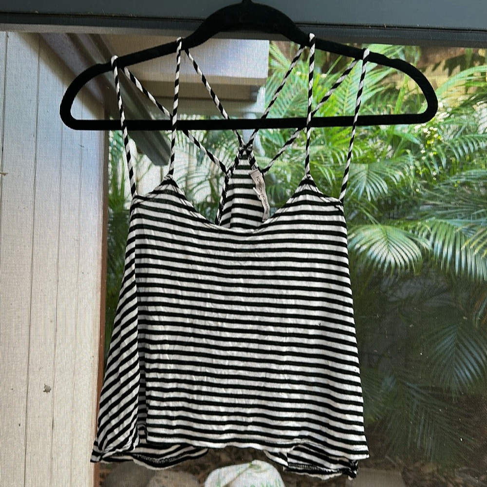 Strapy Striped Crop Top